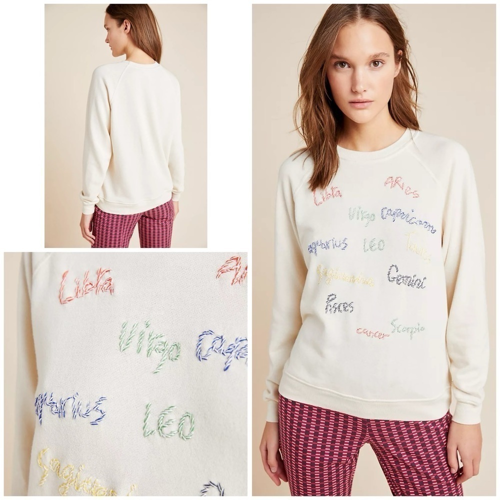 NWT I.S.M.B.S I Stole My Boyfriend’s Shirt USA Made Zodiac Embroidered Sweater